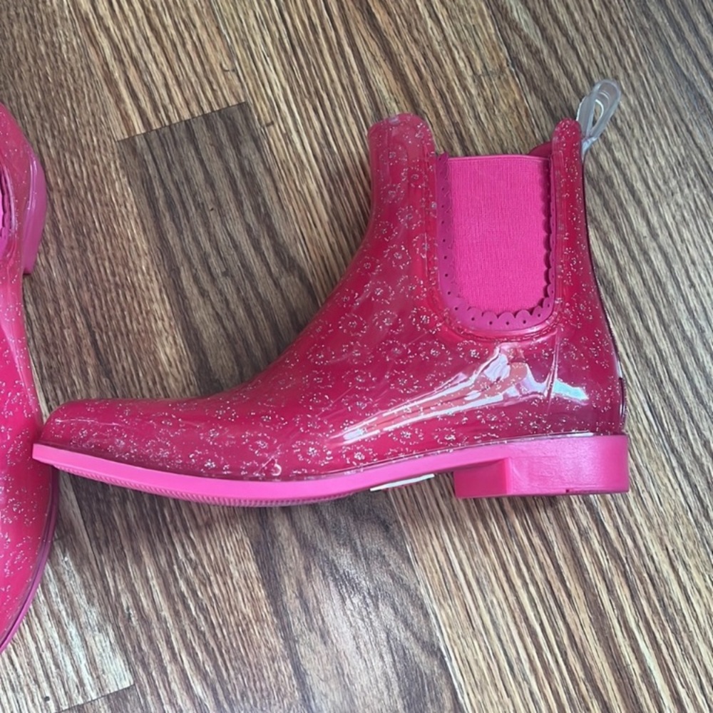 Jack Rogers Pink Ankle Booties with Glitter Finish